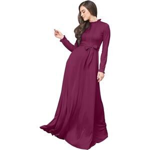 Koh Koh Maroon Wine Red Solid Maxi Dress NWT Size XL